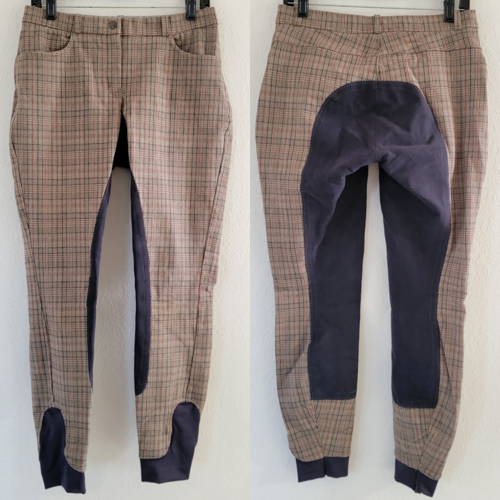 HKM Women's Plaid Riding Breeches 28.